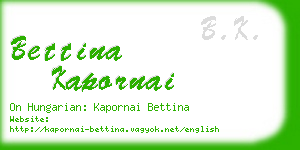 bettina kapornai business card